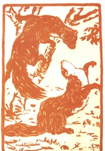 Comadrejas jugando de Franz Marc